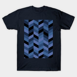 Blues and Purples Geometric Chevron Style Design T-Shirt